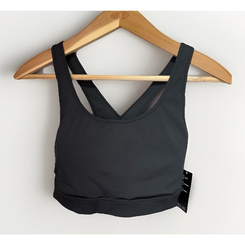 Ideology Sports Bra 1X Deep Black Plus RAPIDRY Flex Stretch Criss Cross NWT